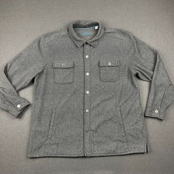 Tommy Bahama Weekend Hideaway Shacket Mens 2XL Snap Utility Shirt Jacket Work - Picture 1 of 9
